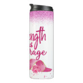 Stärke Glaube Courage rosa Band Thermal Tumbler Thermosbecher (Nach rechts gedreht)