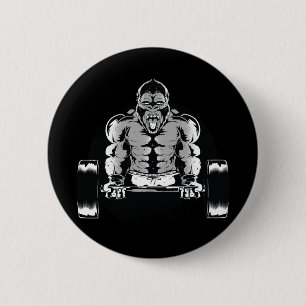 Starke Gorilla Pumps Muskeln Button