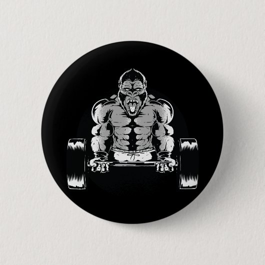 Starke Gorilla Pumps Muskeln Button (Vorderseite)