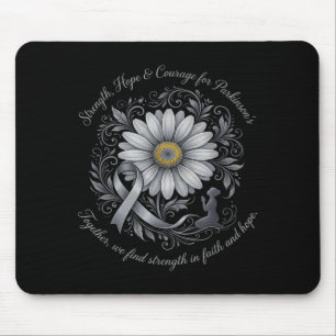 Stärke Hoffnung Mut Parkinson-Bewusstsein Gänseblü Mousepad