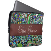 Starke Hülse Laptop-Computer des blaues Grün-Pfaus Laptopschutzhülle (Vorne Rechts)