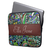 Starke Hülse Laptop-Computer des blaues Grün-Pfaus Laptopschutzhülle (Vorderseite Links)