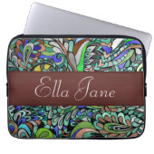 Starke Hülse Laptop-Computer des blaues Grün-Pfaus Laptopschutzhülle (Vorderseite)