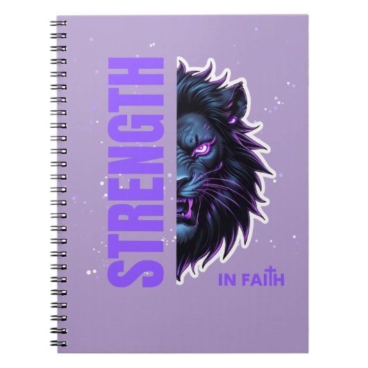 Stärke im Glaubenssymbol und Kreuzemblem Notizblock (Vorderseite)