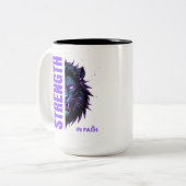 Stärke im Glaubenssymbol und Kreuzemblem Zweifarbige Tasse (Vorderseite Links)