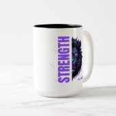 Stärke im Glaubenssymbol und Kreuzemblem Zweifarbige Tasse (VorderseiteRechts)