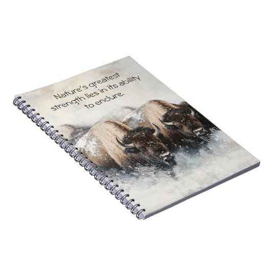 Stärke im Sturm: Bison-Notebook Notizblock (Rechte Seite)