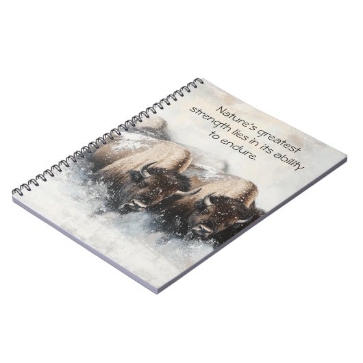 Stärke im Sturm: Bison-Notebook Notizblock (Linke Seite)