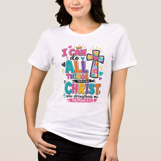Stärke in Christus Tri-Blend Shirt (Vorderseite)