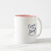 Stärke in jeder Kurve.Scoliose Bewusstsein Zweifarbige Tasse (VorderseiteRechts)