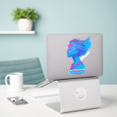 Stärke in Stille Aufkleber (Laptop auf Schreibtisch)