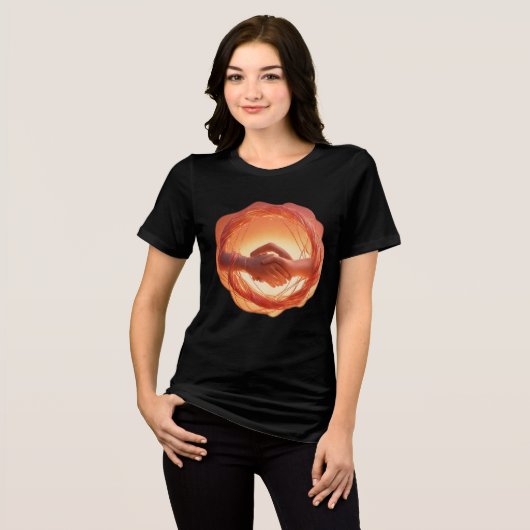 Stärke in Unity - Design des geklapften Hands-T - Tri-Blend Shirt (Vorderseite voll)