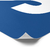 Starke Inspirationsblau-Weiß bleibe Poster (Ecke)