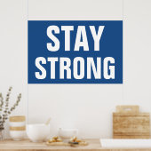 Starke Inspirationsblau-Weiß bleibe Poster (Küche)