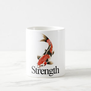 Stärke Japanisches Koi-Symbol für tägliche Motivat Kaffeetasse