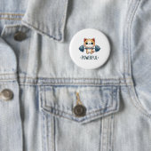 Starke Katze hebt Gewichte, süße Gym-Kitty-Kunst Button (Beispiel)