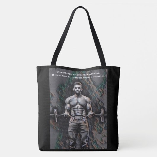 Stärke kommt von der Ausdauer Taschen-Tasche Tasche (Rückseite)