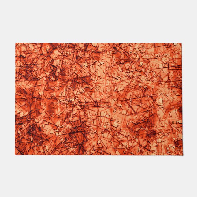 Starke Kratzer und gepunktete Korallen auf Relief Fußmatte (Vorderseite)