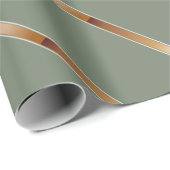 Starke kupferne metallische diagonale Streifen Geschenkpapier (Rolleneckpunkt)