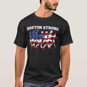 STARKE LAUFENDE MARATHON-AMERIKANISCHE FLAGGE T-Shirt