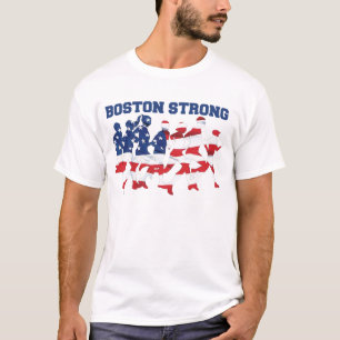 Starke laufende Marathon Bostons amerikanische T-Shirt