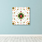 Starke Leinwand Ladybug-Thema Print 16" X 16" (Insitu (Holzboden))