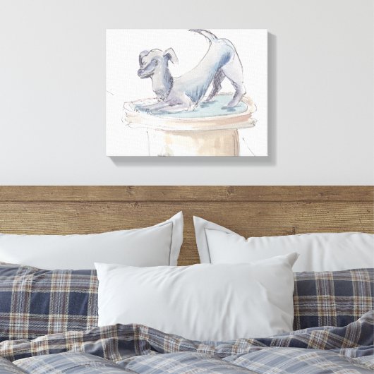 Starke Leinwand "Watercolor Sketch/Dog London" (Insitu (Schlafzimmer))