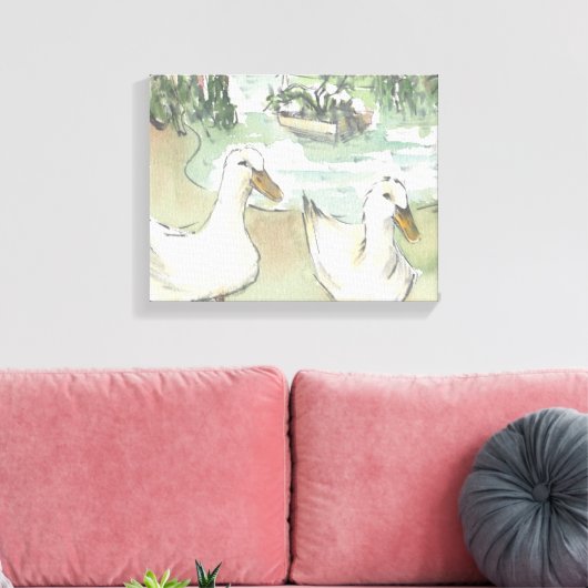 Starke Leinwand "Watercolor Sketch/Ducks Paris" (Insitu (Wohnzimmer))