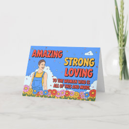 Starke Liebe Phantastische Mama Retro Style Mütter Feiertagskarte