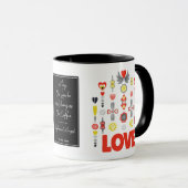 Starke Liebe und Kaffee Niedlichen Paar Minimalist Tasse (VorderseiteRechts)