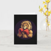Starke Lion mit Boxkostüm für Mitte und Karte (Gelbe Blume)