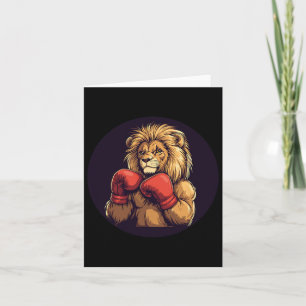 Starke Lion mit Boxkostüm für Mitte und Karte