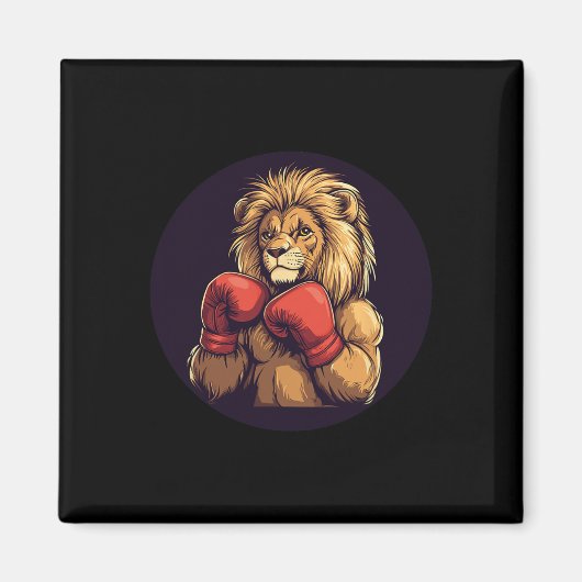 Starke Lion mit Boxkostüm für Mitte und Magnet (Vorne)