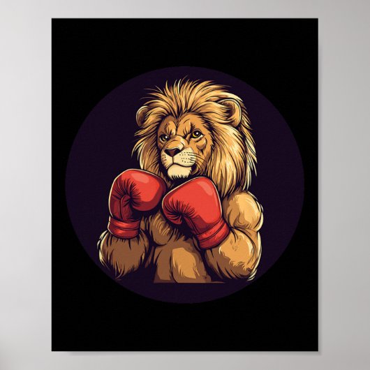 Starke Lion mit Boxkostüm für Mitte und Poster (Vorne)