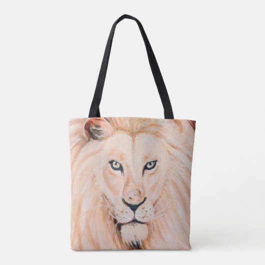 Starke Löwe-Porträt-Öl-Kunst Tasche (Rückseite)