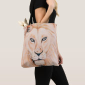Starke Löwe-Porträt-Öl-Kunst Tasche (Von Nahem)