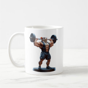 Starke Maus Niedliche Gym Charakter Gewichtheben Kaffeetasse