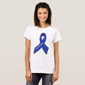 Starke ME/CFS Warrior Blue Awareness Ribbon bleibe T-Shirt (Vorne ganz)