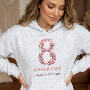 Stärke mit Anmut: Internationaler Frauentag Blumen Hoodie
