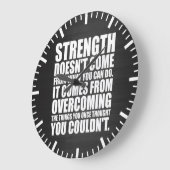 Stärke - Motivierend Wörter Große Wanduhr (Winkel)