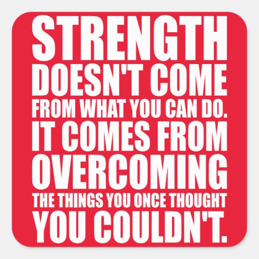 Stärke - Motivierend Wörter Quadratischer Aufkleber (Vorderseite)