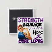 Stärke, Mut, Glaube, Hoffnung, - HeilungLupus Button (Vorne & Hinten)