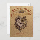 Starke mutige Christliche Bibelverse-Löwenfront Postkarte (Vorne/Hinten)