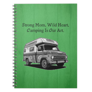 Starke Mutter Wildes Herz Camping Familie Outdoor Notizblock