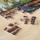 Starke Pferde pflügen im März Puzzle (Seite)