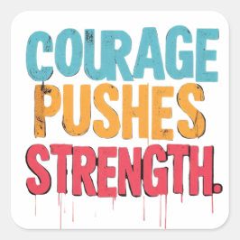 Stärke Quadratischer Aufkleber