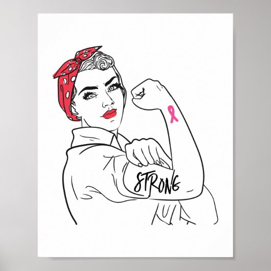 Starke Rosie The Riveter Breast Cancer Awareness Poster (Vorne)