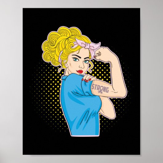 Starke Rosie The Riveter Breast Cancer Awareness Poster (Vorne)