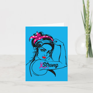 Starke Rosie The Riveter Brustkrebsaufklärung Karte