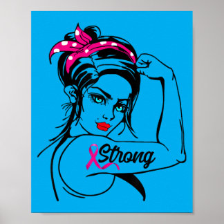 Starke Rosie The Riveter Brustkrebsaufklärung Poster